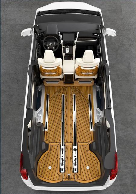Toyota Alphard/Vellfire belső készlet, tömörfa padlókkal, csúszósínekkel, szellőzőnyílásokkal, pedálokkal stb.